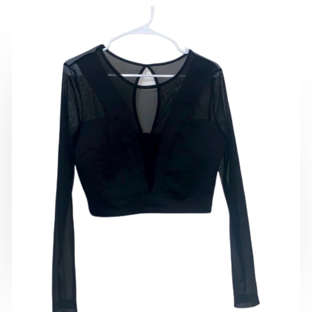 Women sheer black blouse